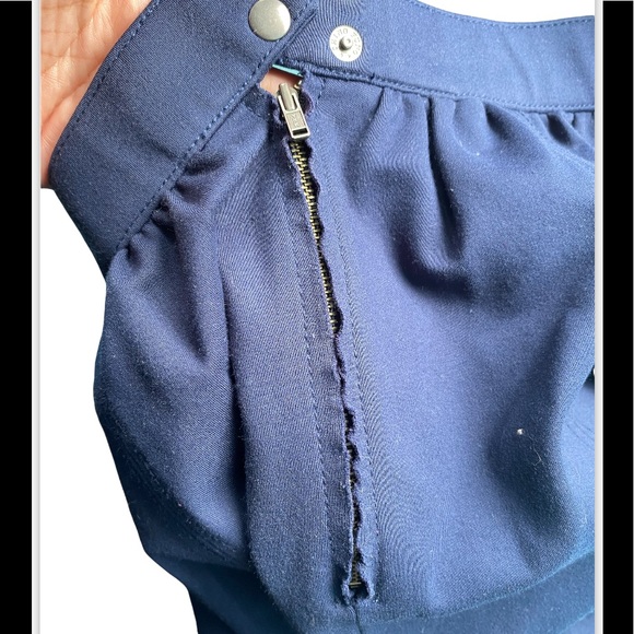 Madewell Snap Button A-Line Mini Skirt - Women | Color: Blue | Size: 4 - Picture 5 of 7